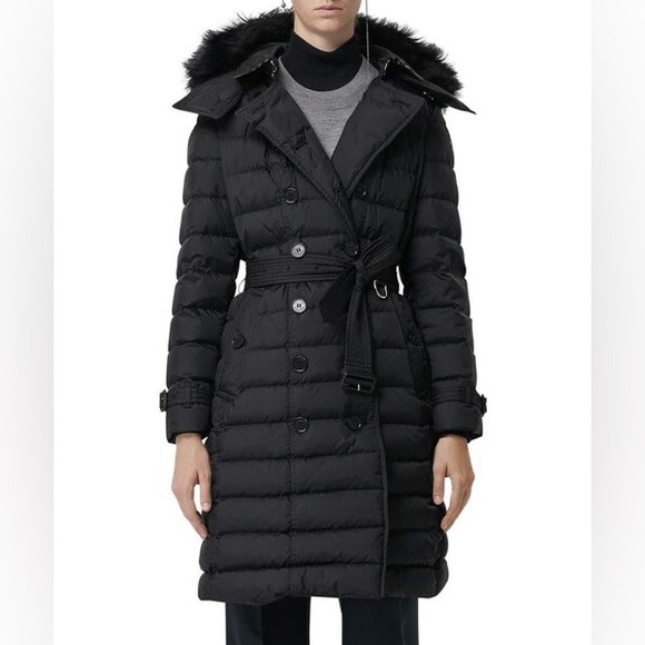 Burberry Dalmerton Quilted Down Puffer Coat with Removable Shearling Trim - Picture 2 of 5